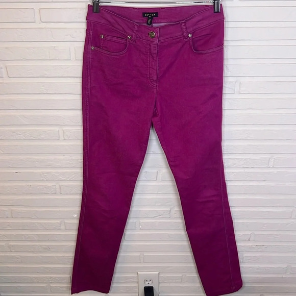 Escada Tourmaline Pink Mid Rise Skinny Jeans, Women’s Size 6 - Picture 1 of 11